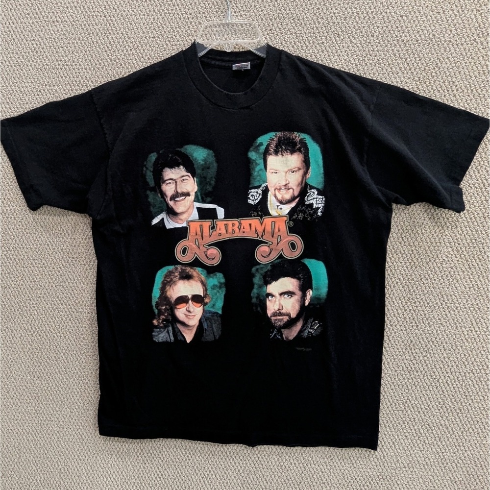 Alabama On Tour Since 1980 T-Shirt‎ Black Vintage 90s Band Tee
